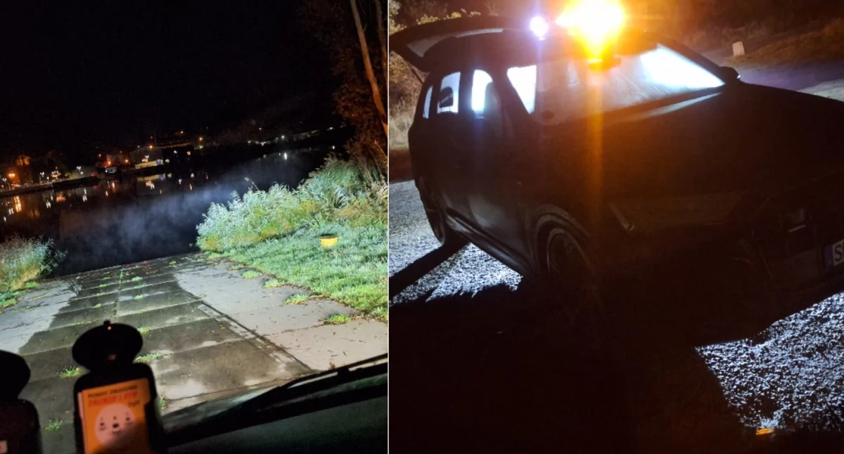 Noca akcja przy nabrzeżu. Samochód wpadł do Odry 