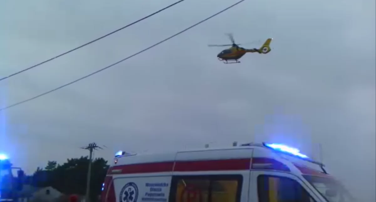 Wypadek w Żórawkach. Przyleciał helikopter LPR