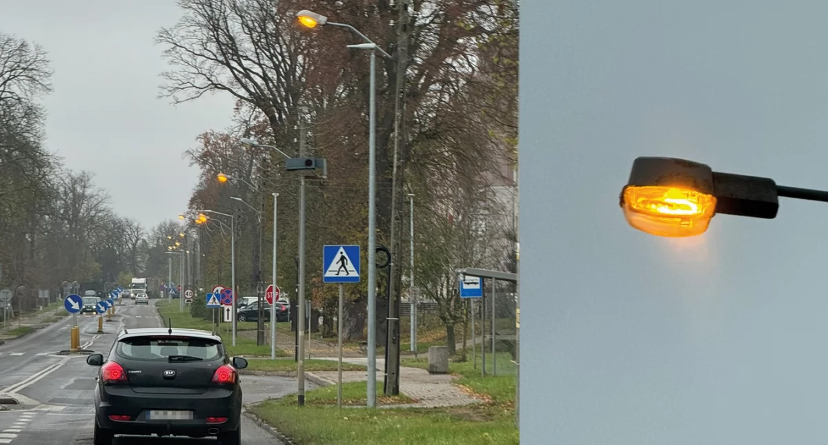 Lampy świecą się za dnia