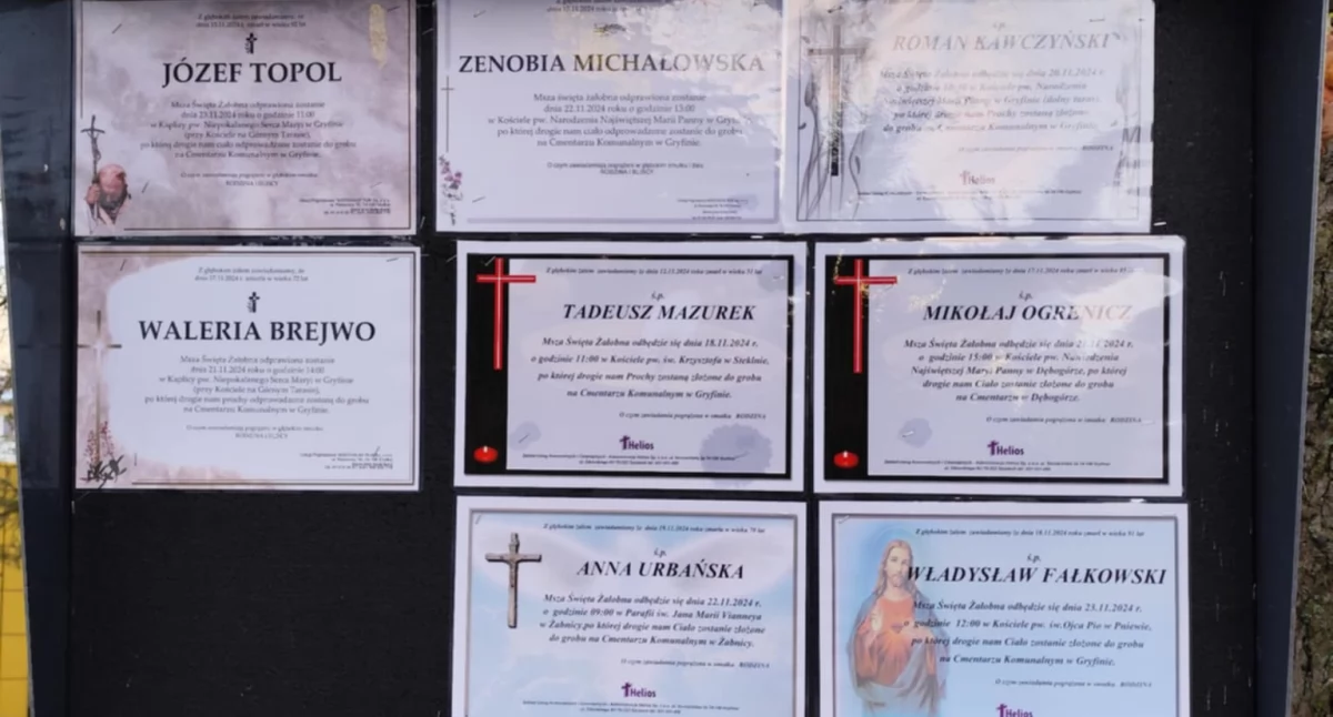 Sporo zmarłych. Nekrologi ledwo mieszczą się na klepsydrach