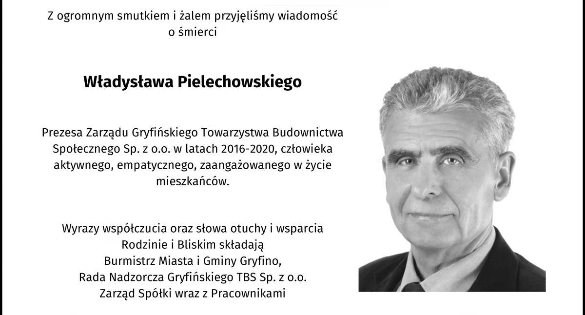 Kondolencje z powodu śmierci byłego Prezesa Zarządu GTBS