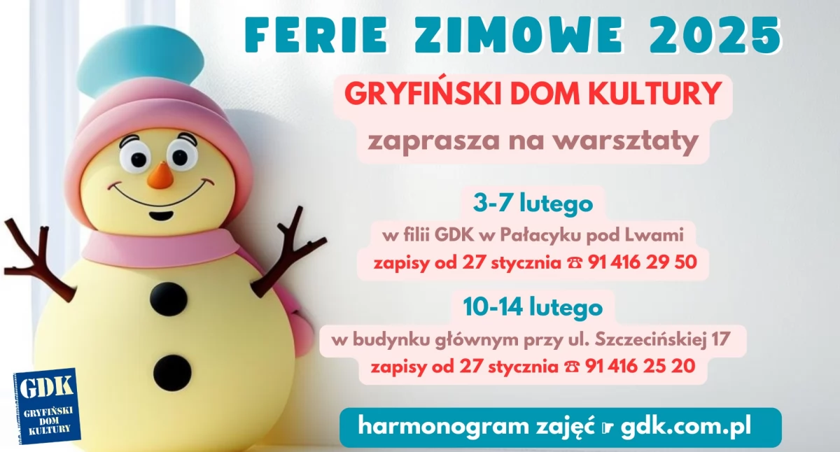 Ferie z Gryfińskim Domem Kultury. Znamy pełen program