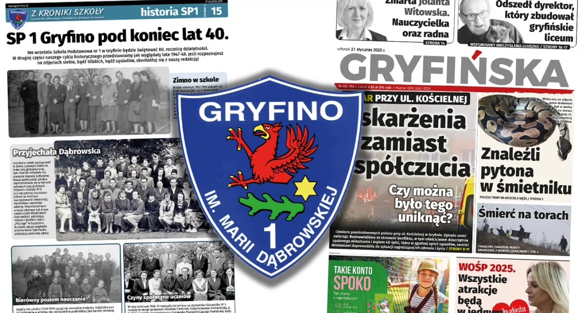 Tak wyglądała SP1 w Gryfinie pod koniec lat 40.
