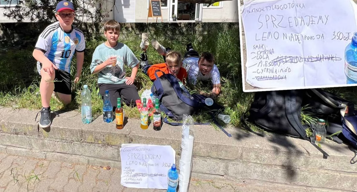 Kreatywne dzieciaki sprzedają lemoniadę