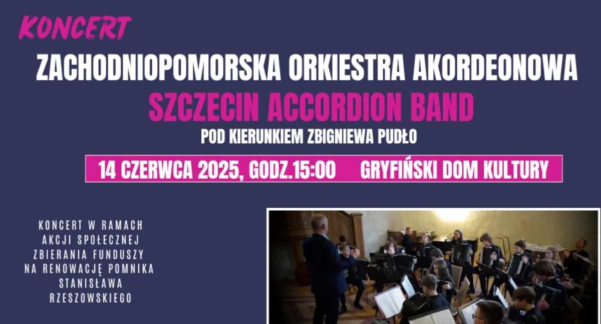 Zachodniopomorska Orkiestra Akordeonowa da koncert w Gryfinie