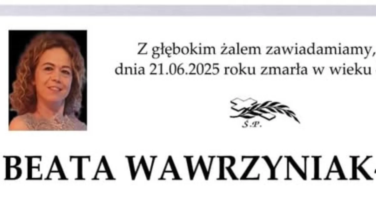 Nie żyje Beata Wawrzyniak-Wiśtak. Pogrzeb w środę