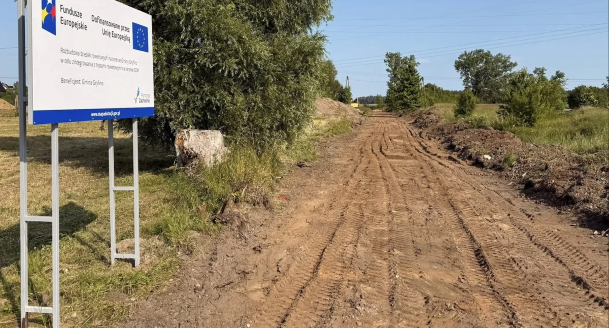 Rowerowe inwestycje w Gminie Gryfino trwają! Tak wygląda plac budowy [FOTO]