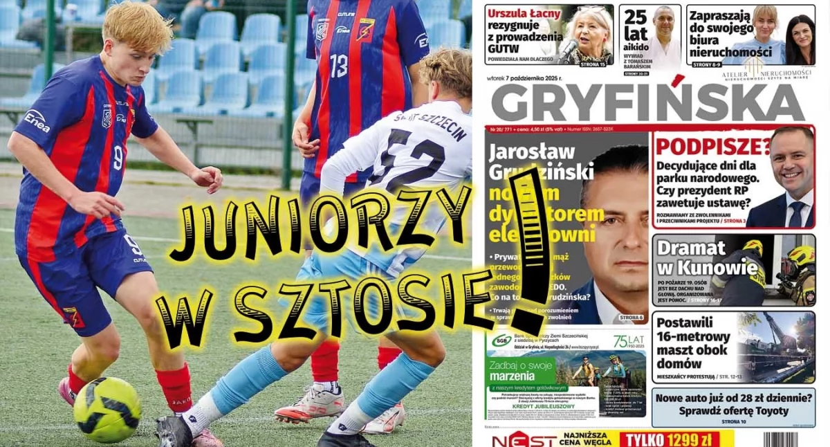 Juniorzy starsi Energetyka Gryfino są liderem w najwyższej wojewódzkiej lidze!