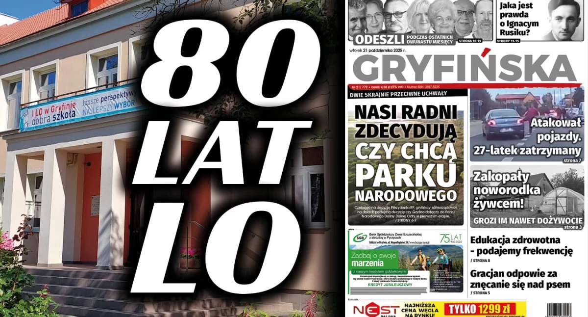 I LO w Gryfinie zaprasza na obchody jubileuszu. To już jutro!