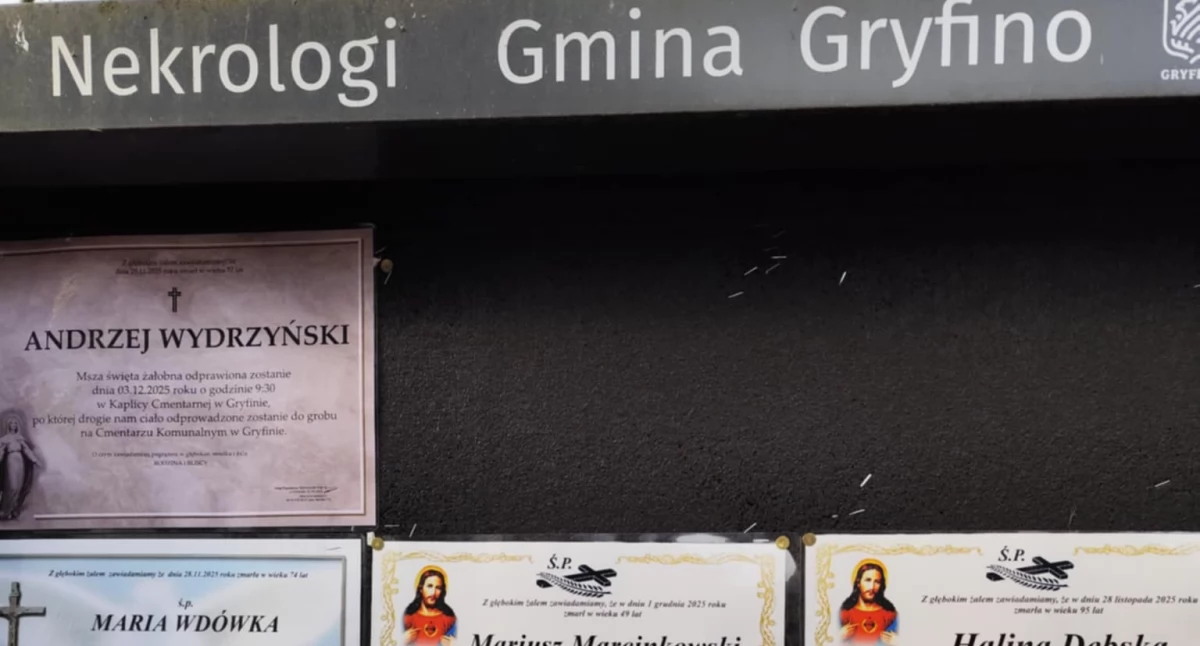Żegnamy sześcioro zmarłych gryyfinian, w tym 103-latkę