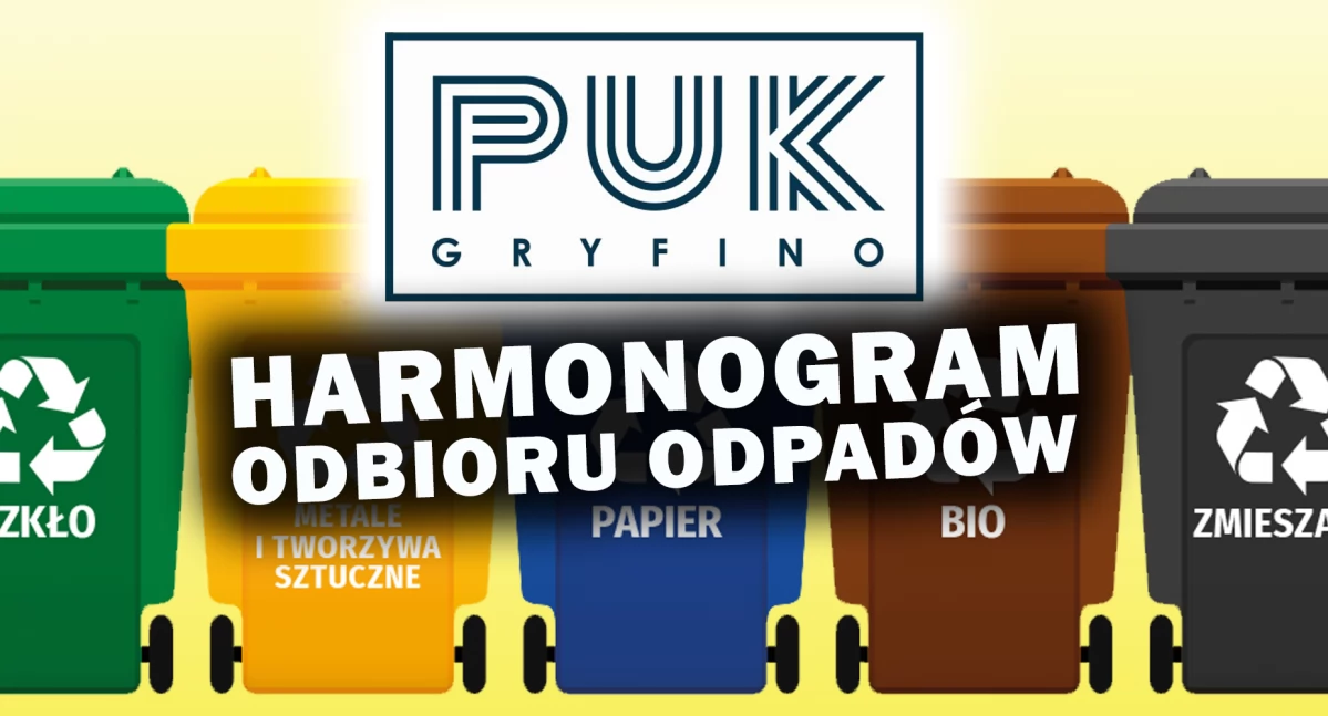 Harmonogram odbioru odpadów w gminie Gryfino