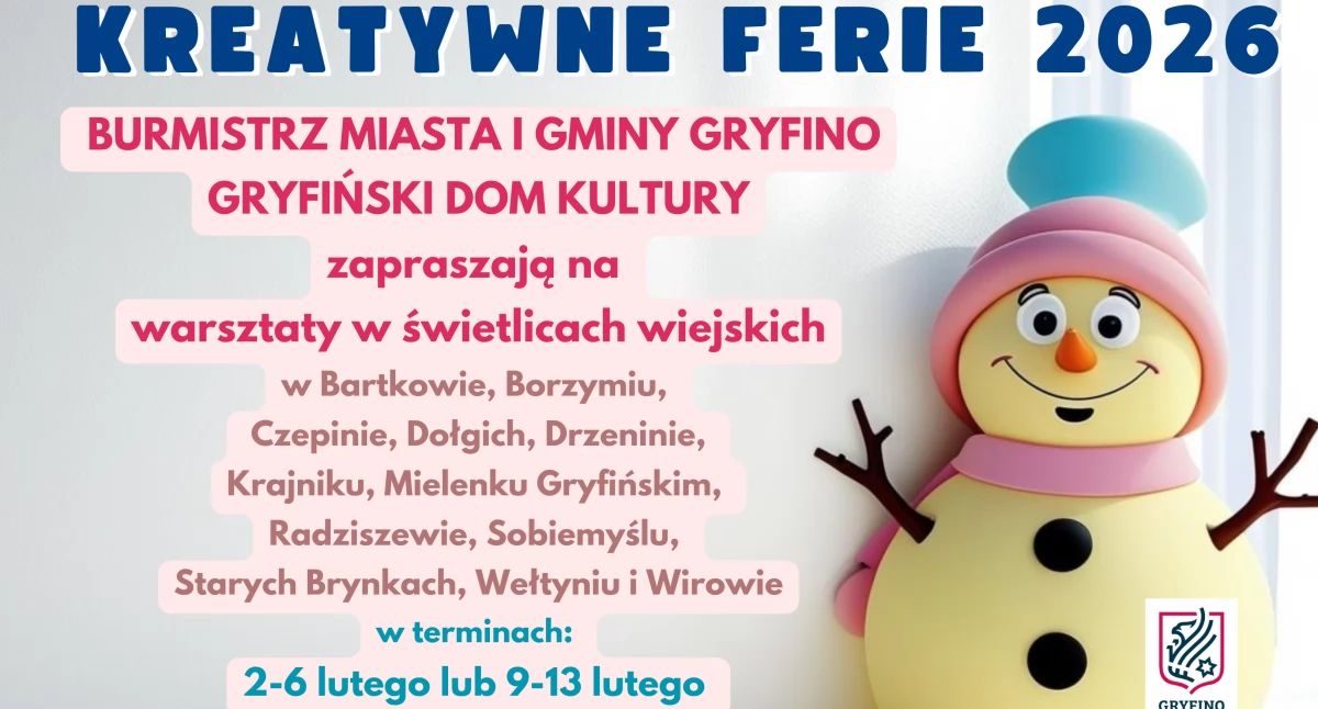 Podajemy plan Kreatywnych Ferii w świetlicach wiejskich