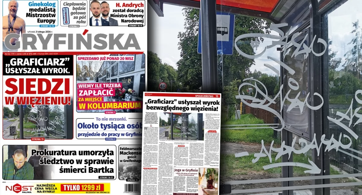 Graficiarz, który niszczył wiaty i budynki usłyszał wyrok bezwzględnego więzienia!