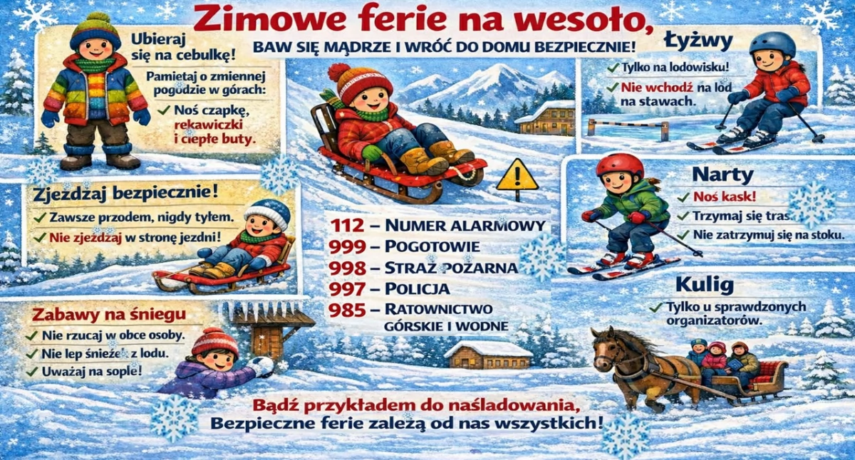 Zimowe ferie – baw się mądrze i wróć do domu bezpiecznie!