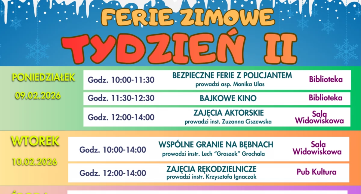 Drugi tydzień ferii zimowych w Chojnie