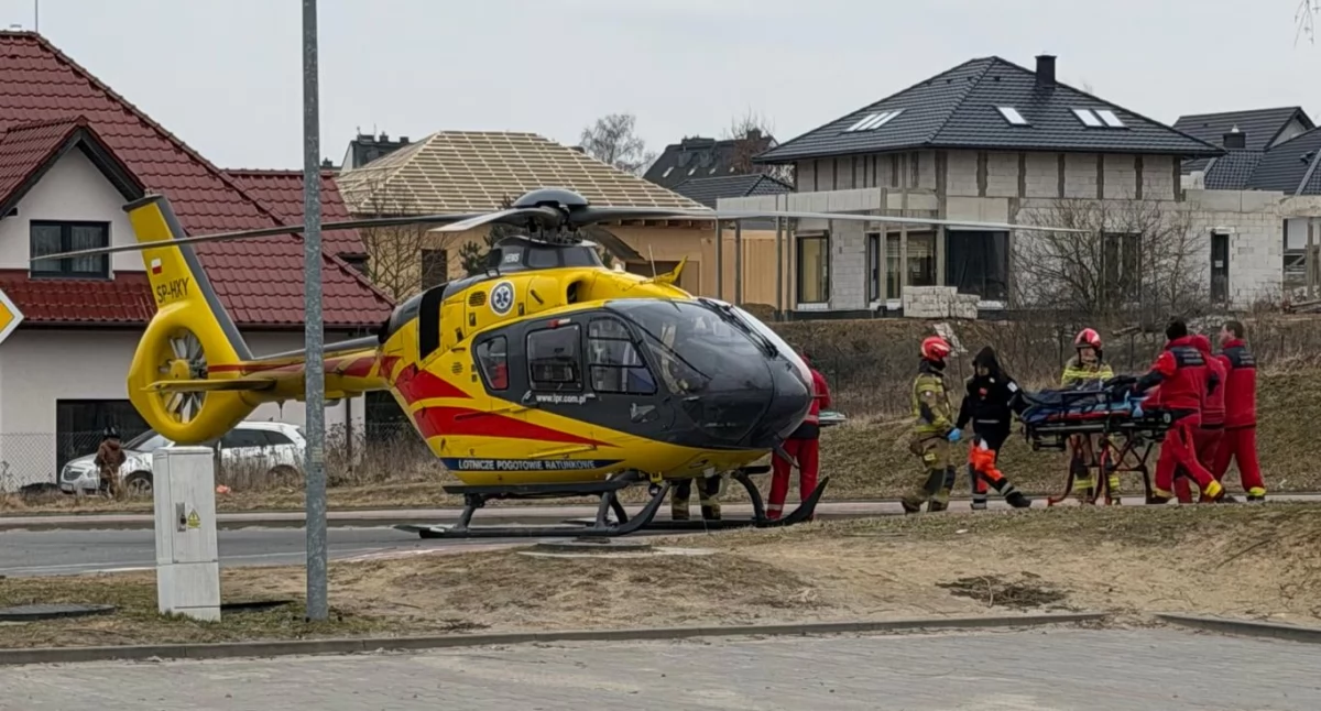 Helikopter LPR na ul. Jana Pawła II