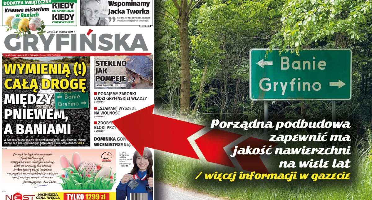 Ogromna przebudowa drogi między Pniewem, a Baniami