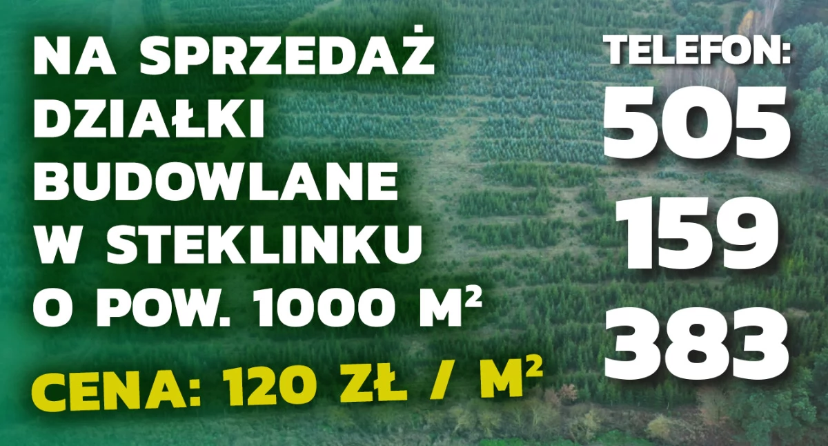 Na sprzedaż działki budowlane w Steklinku!