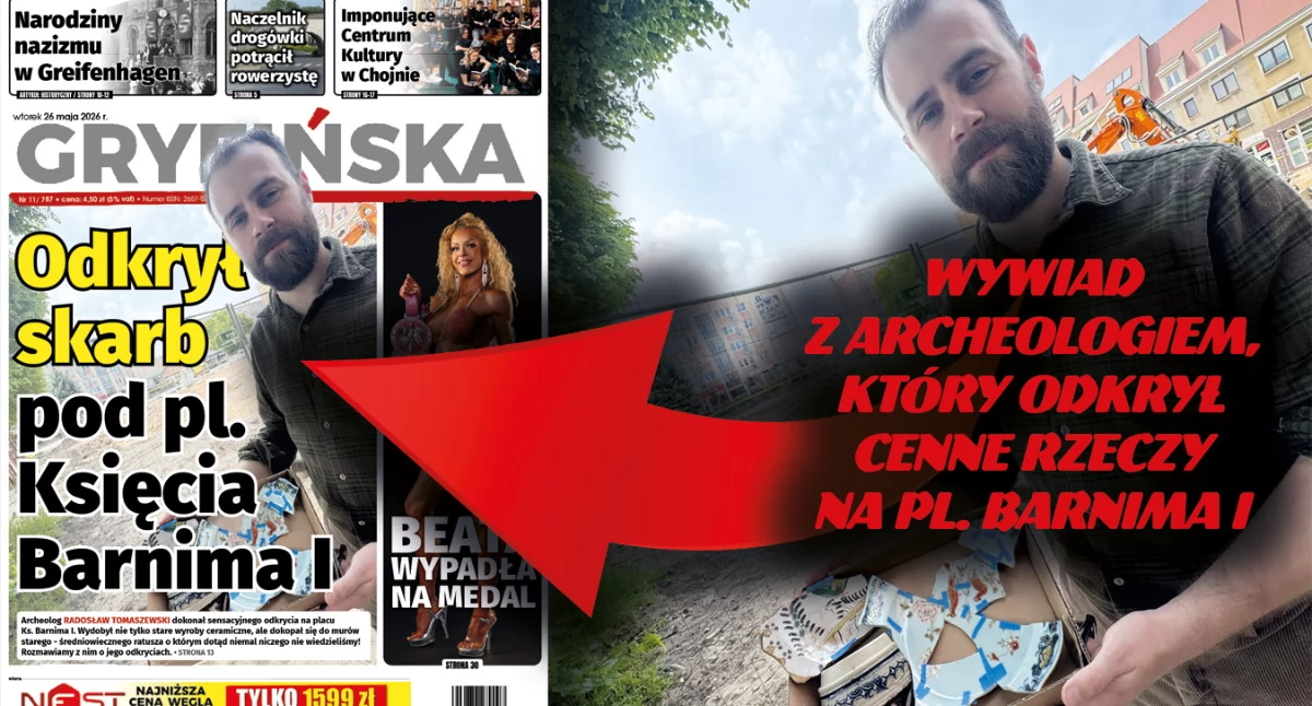 Archeolog odkrył skarb pod pl. Ks. Barnima I