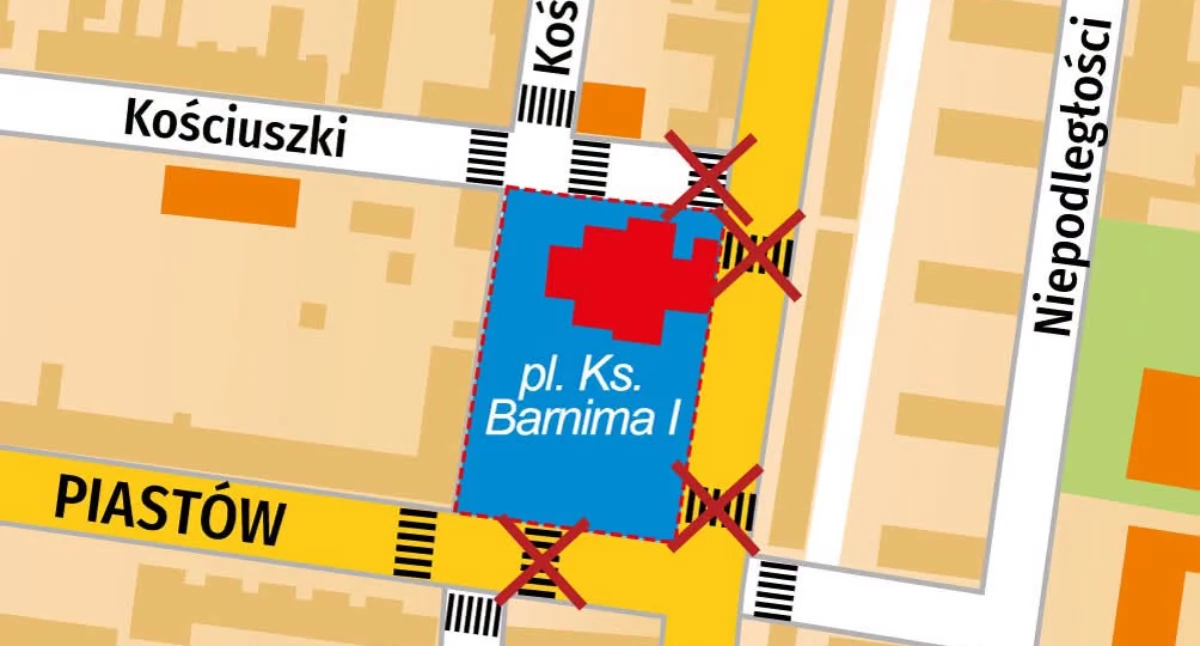 Ważne zmiany w organizacji ruchu w rejonie Placu Ks. Barnima I