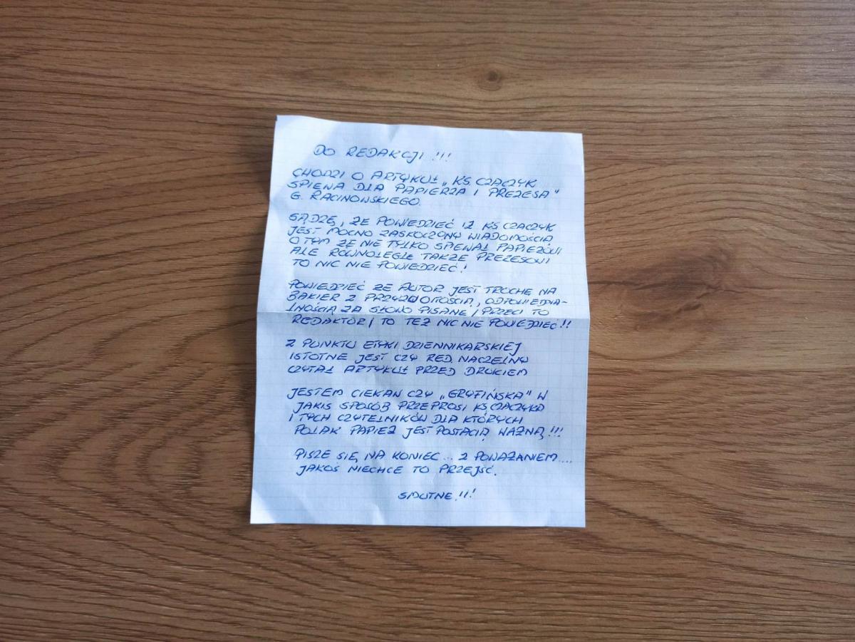 LIST DO REDAKCJI. Gazeta Gryfińska musi przeprosić księdza!