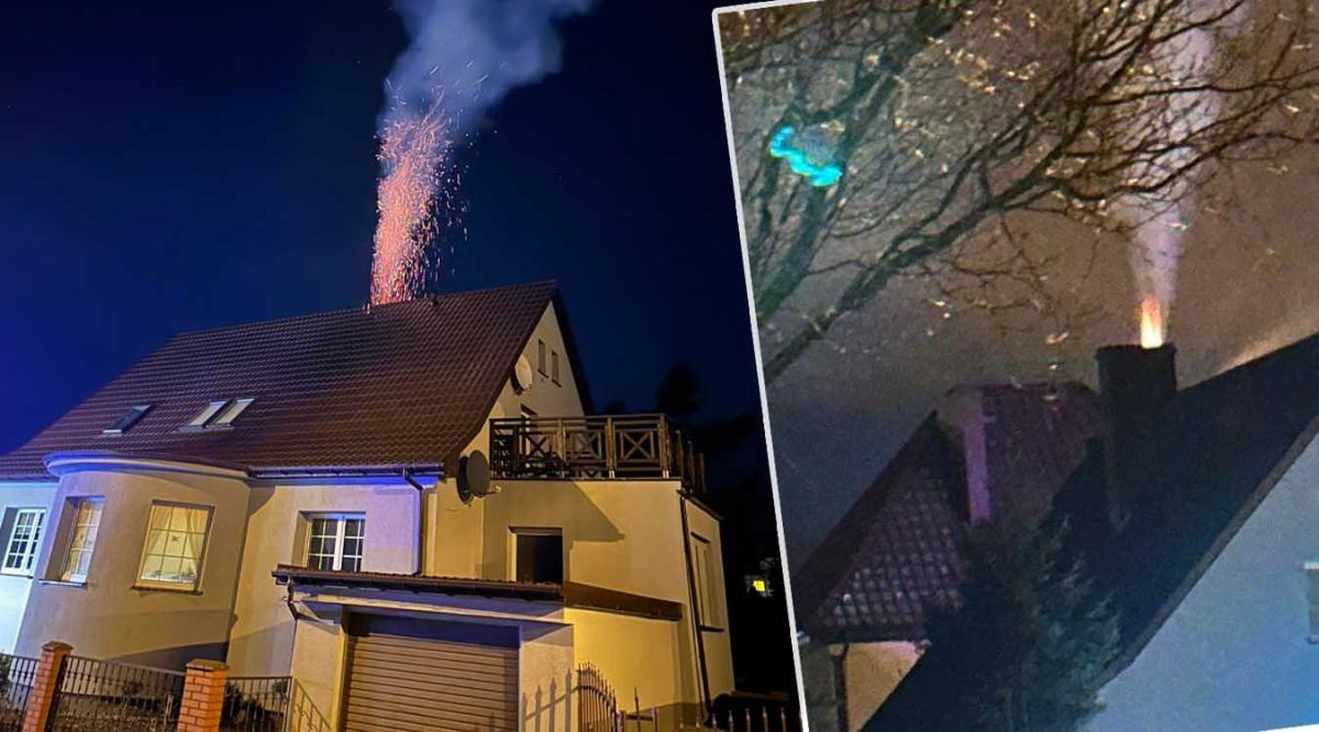 Pożar sadzy w kominie przy ul. Żeromskiego