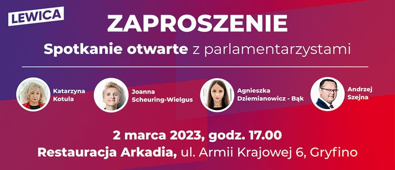 Posłanki i poseł Lewicy zapraszają 2 marca na spotkanie w Gryfinie