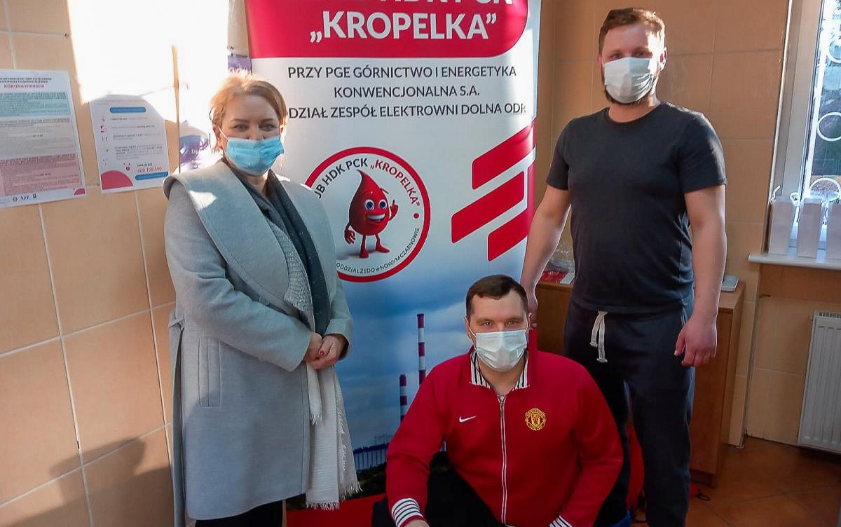 Pierwsza akcja krwiodawców z elektrowni Dolna Odra