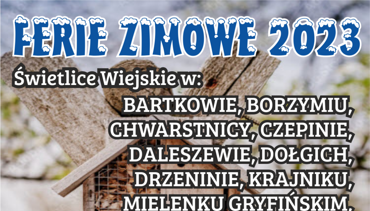 Ferie w świetlicach wiejskich. Zapisy tylko do 9 lutego!