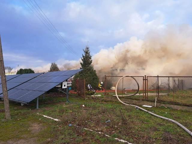 Pożar budynku socjalnego w Baniach