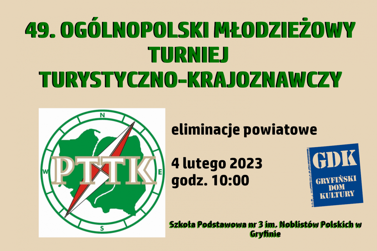 Zapraszają na 49. Ogólnopolski Młodzieżowy Turniej Turystyczno-Krajoznawczy. Odbędzie sie w tę sobotę