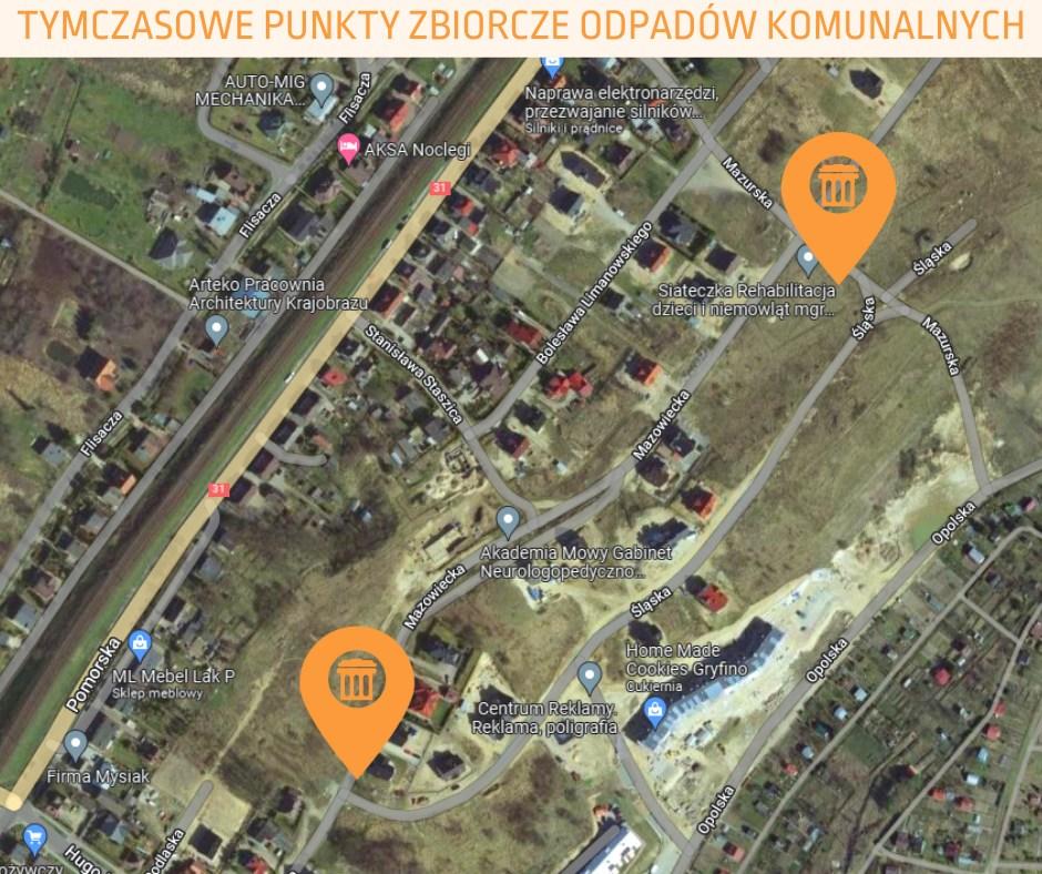 Tymczasowe punkty zbiorcze odpadów dla ul. Śląskiej