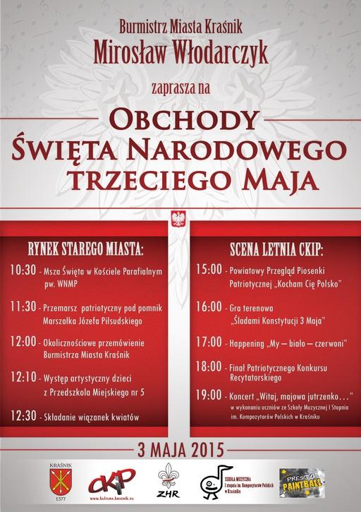 Już w niedzielę Święto Konstytucji. Zobacz jak świętować będzie Kraśnik