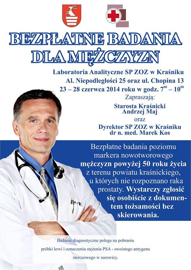 Panowie! Warto się przebadać. Nie potrzeba skierowania
