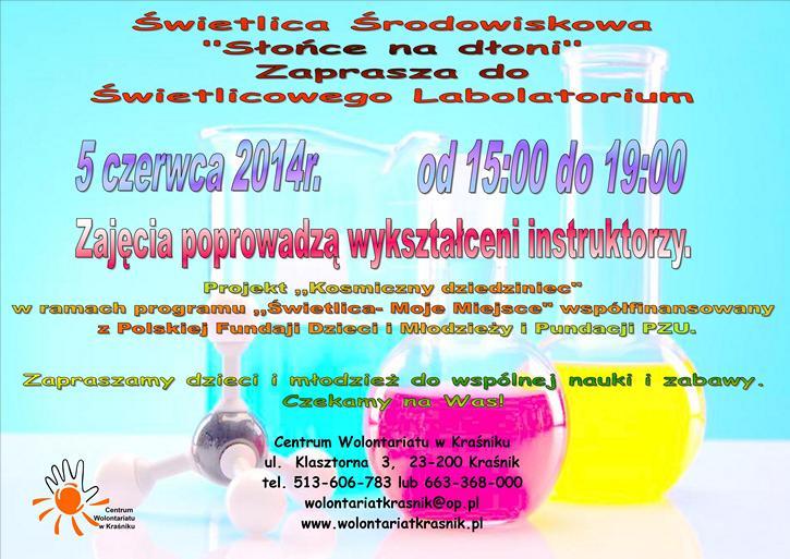 Świetlica Środowiskowa zaprasza dzieci do laboratorium