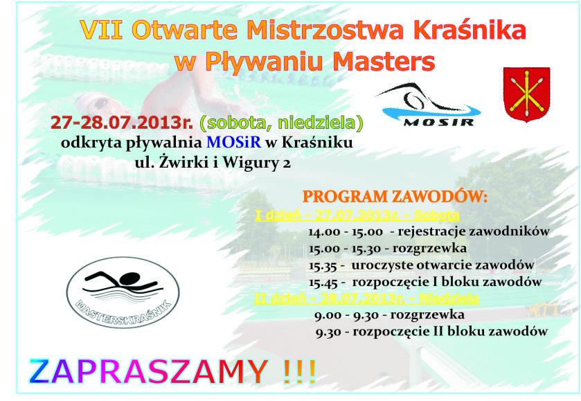 Pływanie: Mistrzostwa Kraśnika Mastersów