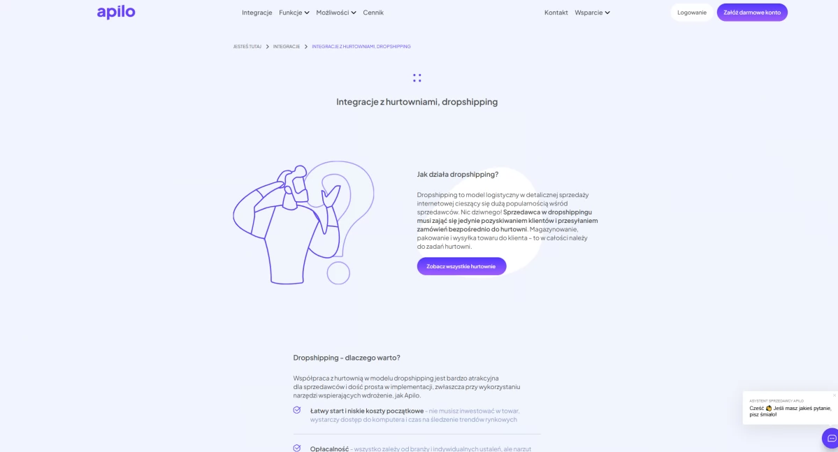 Hurtownie dropshippingowe - integracja i oszczędność czasu dla e-sprzedawcy dzięki Apilo