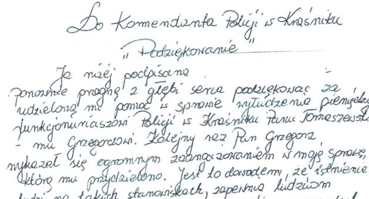 Policjanci pomogli jej odzyskać pieniądze. Napisała im list z podziękowaniem