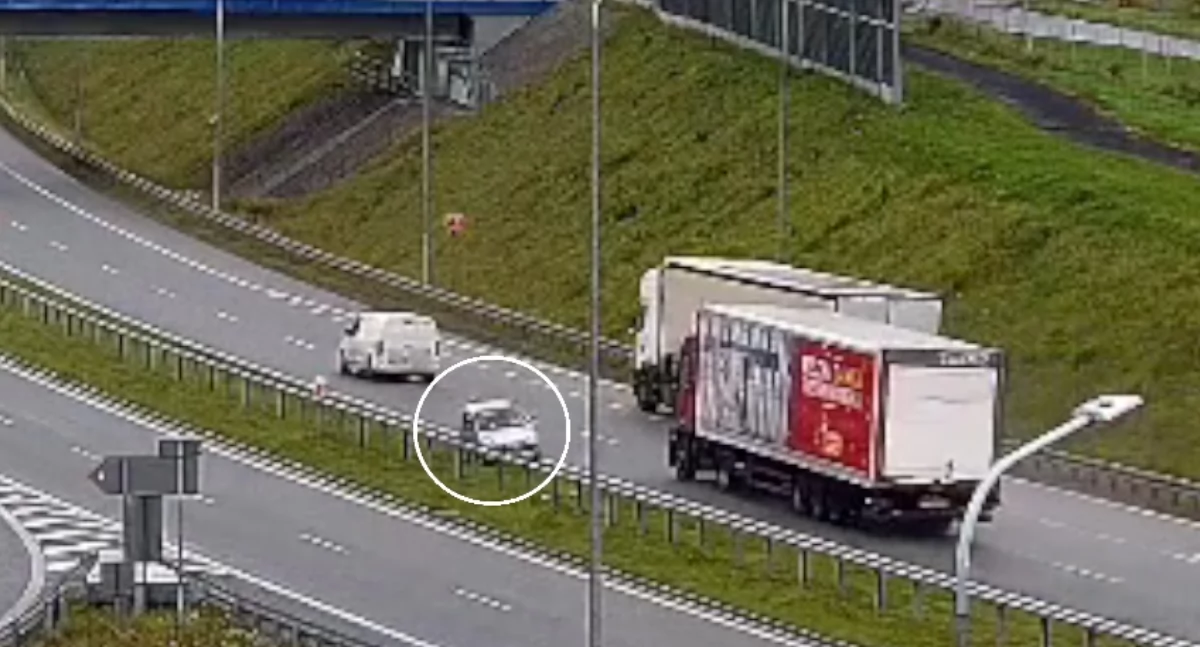 Czterokołowcem pod prąd na ekspresówce!