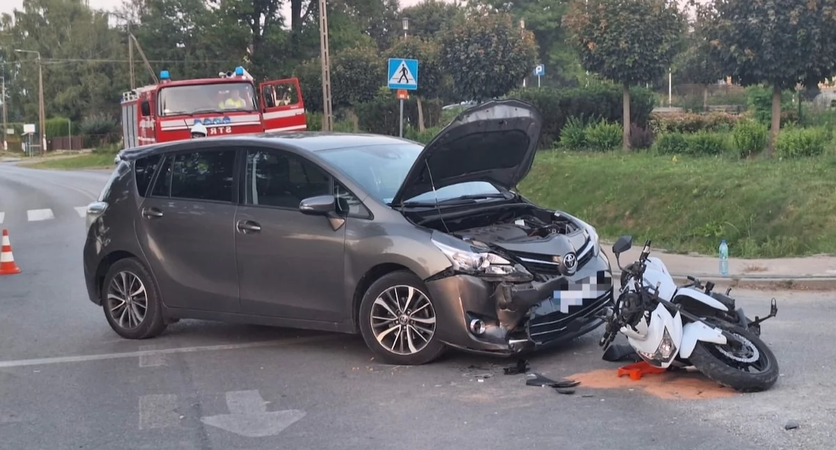 Wymusił pierwszeństwo, motocyklista w szpitalu