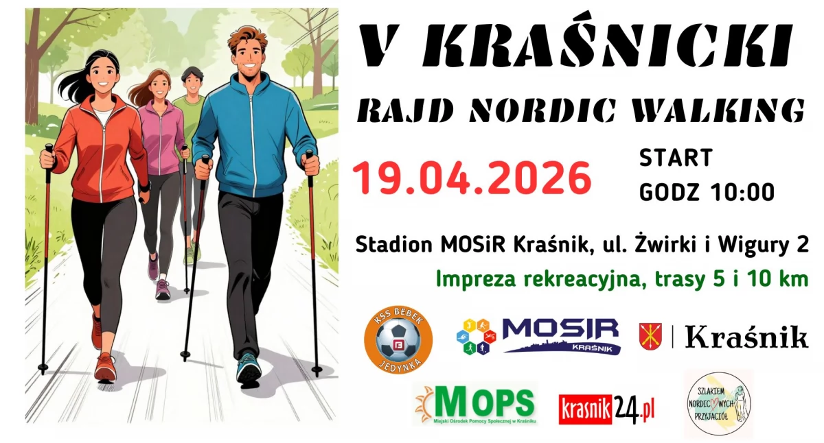 Wracamy po roku przerwy. W kwietniu V Kraśnicki Rajd Nordic Walking