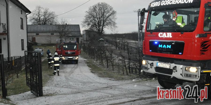 Annopol. Pożar na poddaszu domu jednorodzinnego