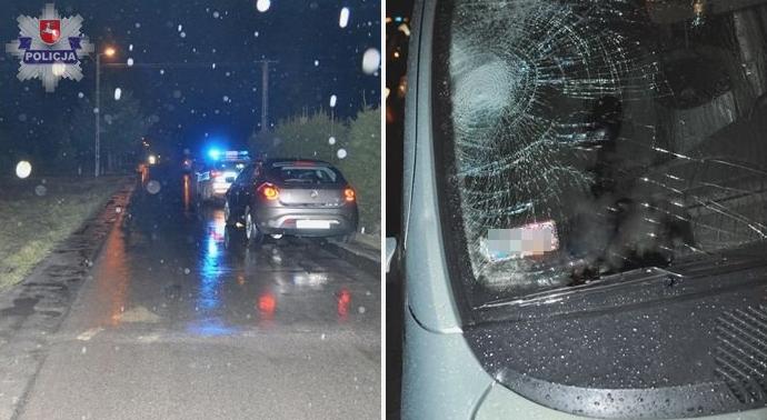 Potrącił pieszego podczas wymijania innego auta na wąskiej drodze
