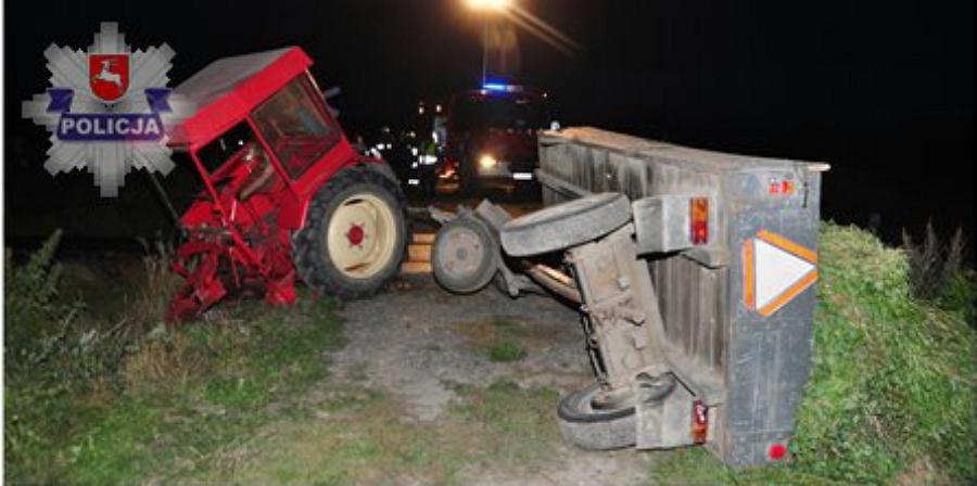 Gm. Wilkołaz. Ciągnik wjechał pod pociąg na niestrzeżonym przejeździe kolejowym