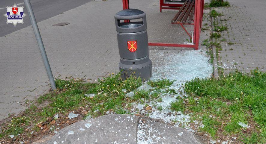Kraśnik. Pijany nastolatek wybił szybę w wiacie przystankowej