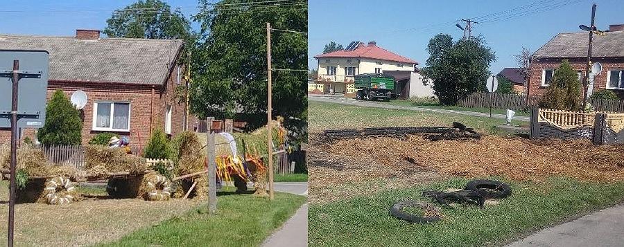 Suchodoły (gm. Gościeradów). Spłonęły dożynkowe ozdoby