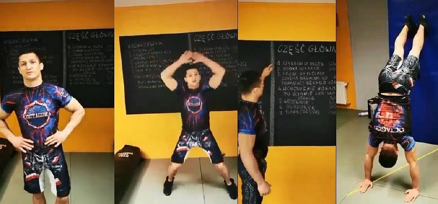 Wirtualna lekcja wuefu z zawodnikiem MMA Sebastianem Kotwicą
