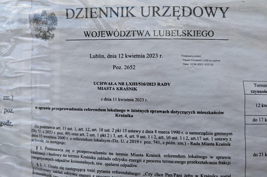 Mieszkańcy Kraśnika będą mogli wypowiedzieć się w referendum