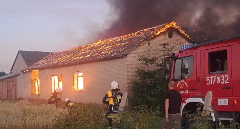 Pożar budynku gospodarczego w Przegalinach Dużych