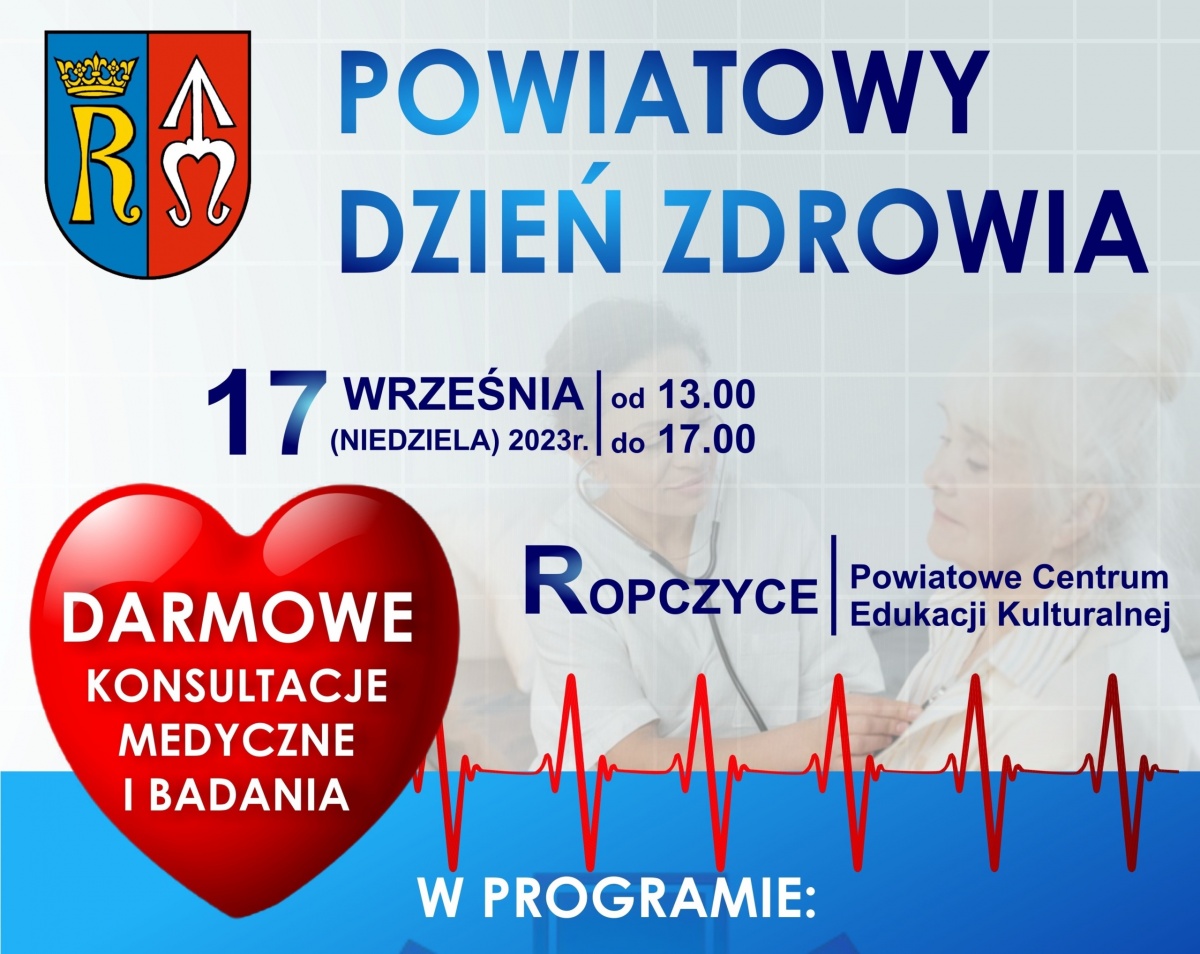 Powiatowy Dzień Zdrowia - darmowe konsultacje medyczne i badania (Niedziela 17 Września - Ropczyce) OGŁOSZENIE PŁATNE